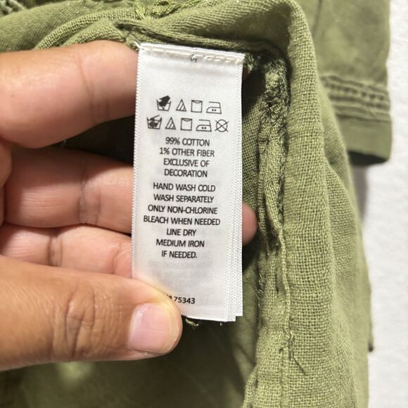 Rachel Zoe Peasant Top 2X Green Embroidered 3/4 Sleeve Boho Cottagecore NEW Line - Picture 8 of 11